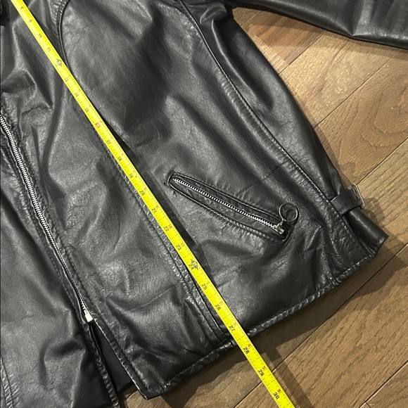 Vintage leather jacket biker jacket size Large heavy duty - Picture 11 of 13